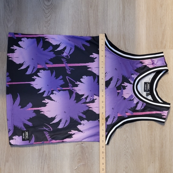 WESC ATHLETIC BASKETBALL TANK PARADISE LOST PURPLE UNISEX (men's S / Women's M) - Picture 8 of 11